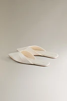PLEATED SATEEN MULE SLIPPERS
