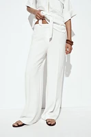 WIDE LEG ELASTIC WAIST PANTS