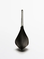Nappa leather half-moon bag with flower detail