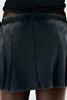 WASHED HEAVY COTTON MINI SKIRT