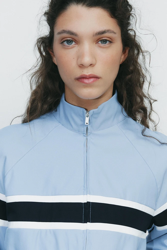 JACKET WITH CONTRASTING STRIPES