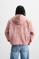 VESTE DÉLAVÉE À CAPUCHE