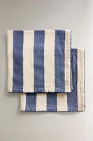 SET OF DYED THREAD STRIPED NAPKINS (SET OF 2)