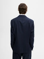 100% wool striped suit blazer
