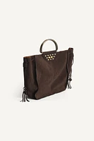 LIMITED EDITION SUEDE STUDDED CITY BAG