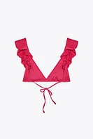 RUFFLED TRIANGLE BIKINI TOP