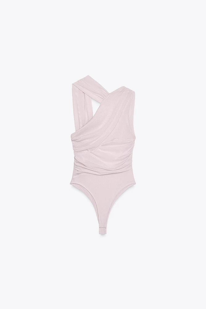 DRAPED TULLE BODYSUIT