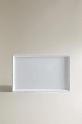 WHITE EARTHENWARE BATHROOM TRAY