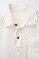 CHEMISE CONTRASTE 100 % LIN