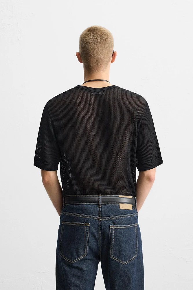 OPEN KNIT T-SHIRT