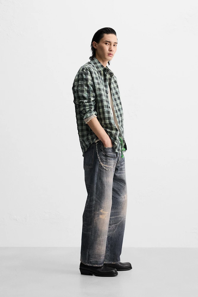 CHEMISE À CARREAUX EFFET FROISSÉ