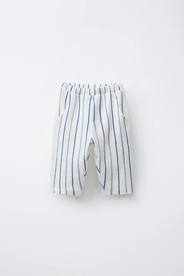 STRIPED TEXTURED PANTS