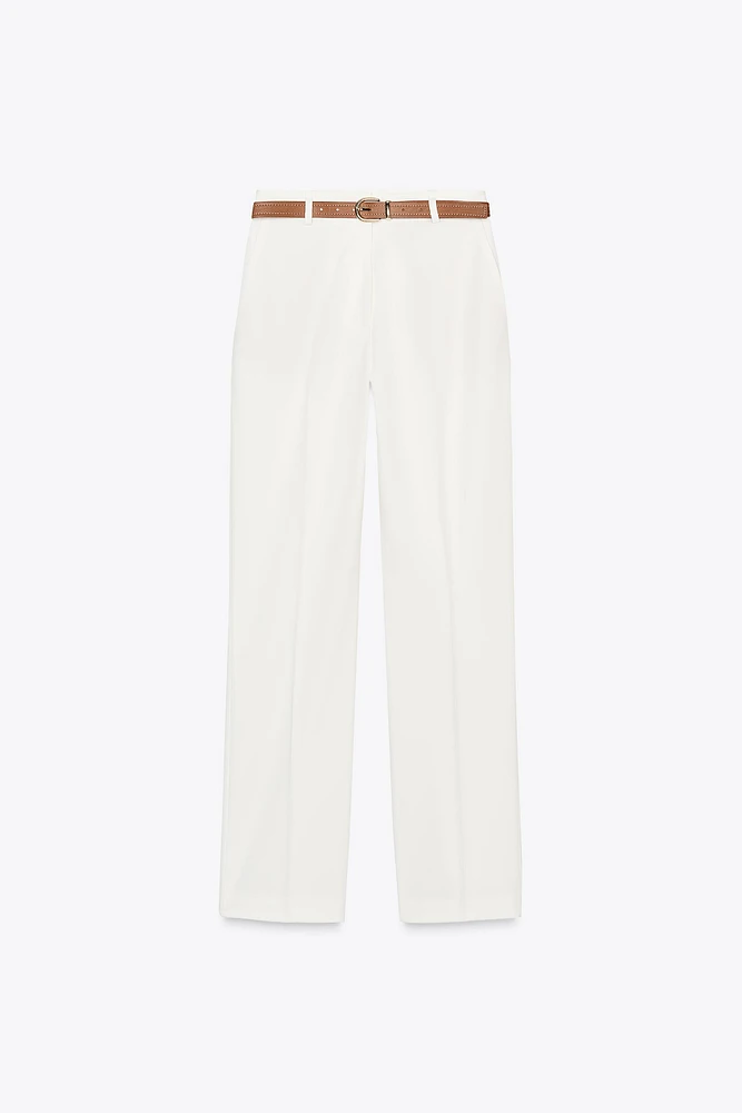 PANTALON DROIT AVEC CEINTURE
