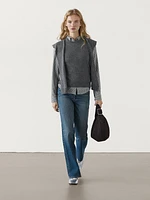 Veste sans manches avec pull en laine mélangée