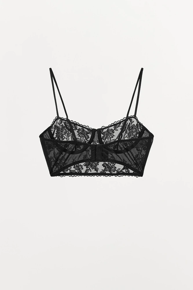 SOUTIEN-GORGE À ARMATURES AVEC BRODERIES FLORALES