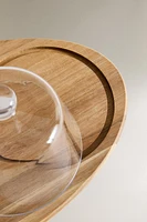 WOODEN TRAY WITH A DOME