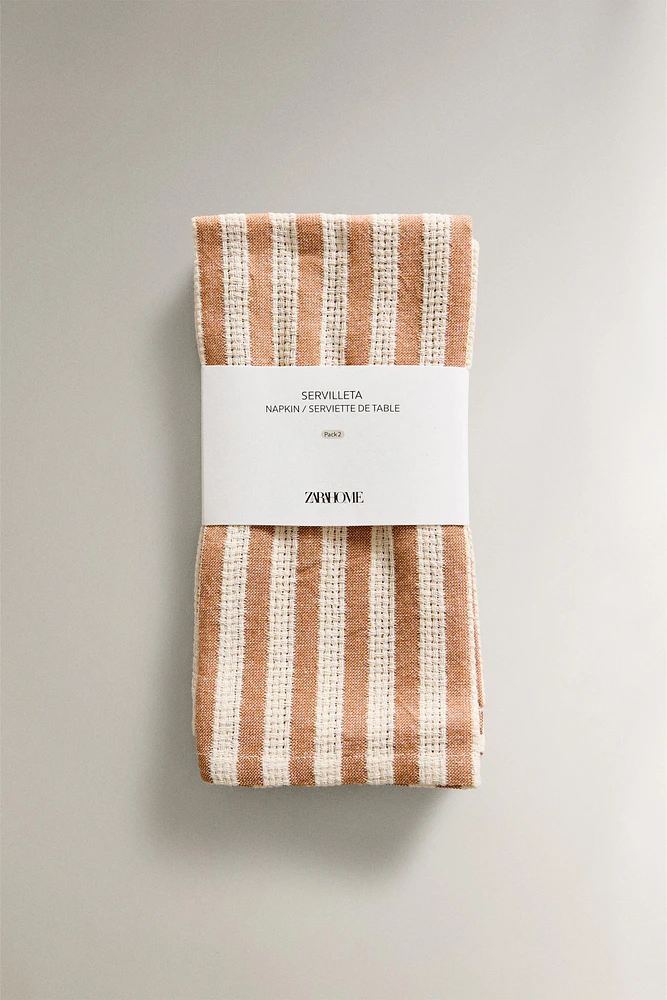 TEXTURED STRIPED NAPKINS (SET OF 2)