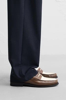CONTRASTING LEATHER LOAFERS