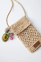 RAFFIA EFFECT PHONE CASE WITH CHARM
