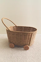 PANIER CHARIOT ENFANT ROTIN