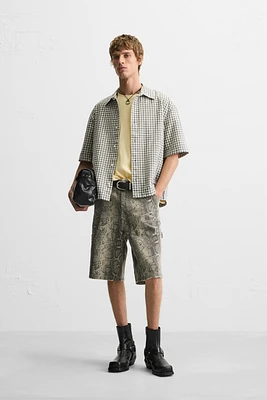 ANIMAL PRINT CARPENTER POCKET SHORTS
