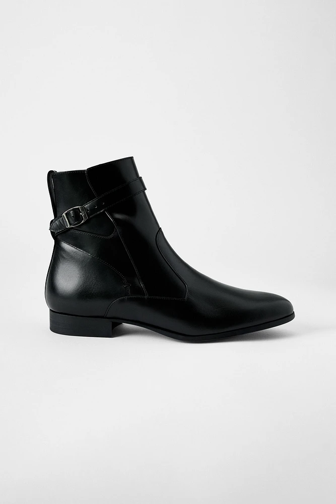 BOTTINES EN CUIR À BOUCLE BOBBY GILLESPIE X ZARA