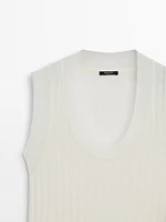 Wool blend knit top