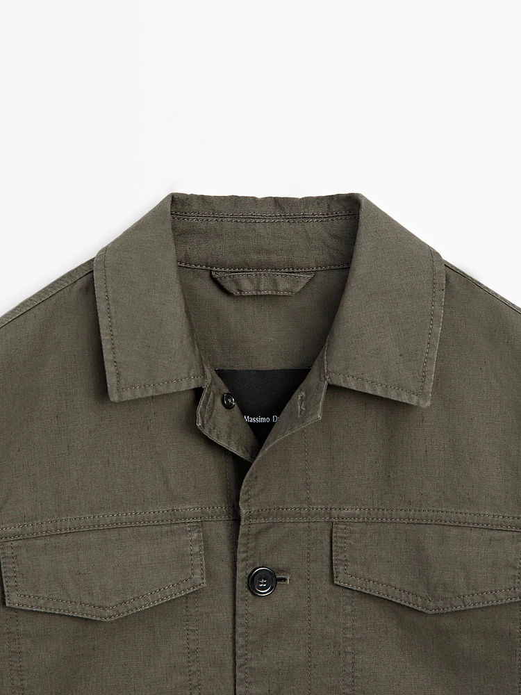 Veste coton et lin avec poches