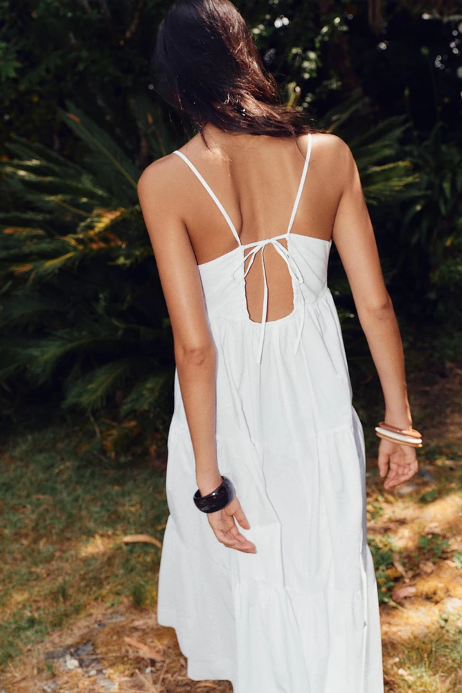 ROBE MIDI À PANNEAUX EN POPELINE