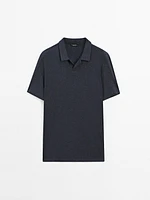 Polo manches courtes coton chiné