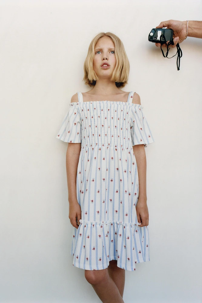 TEXTURED FLORAL DRESS
