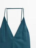 Robe longue fluide à col en V