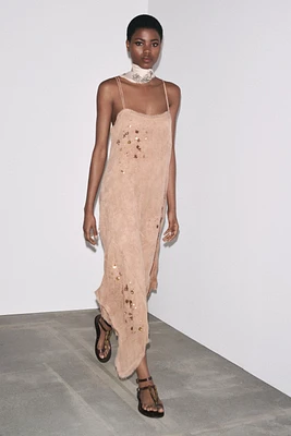 ZW COLLECTION EMBROIDERED ASYMMETRIC DRESS