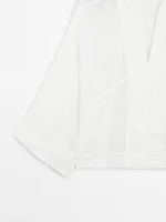 Blouse fluide lin coutures apparentes