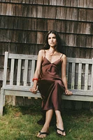 SATIN MIDI DRESS