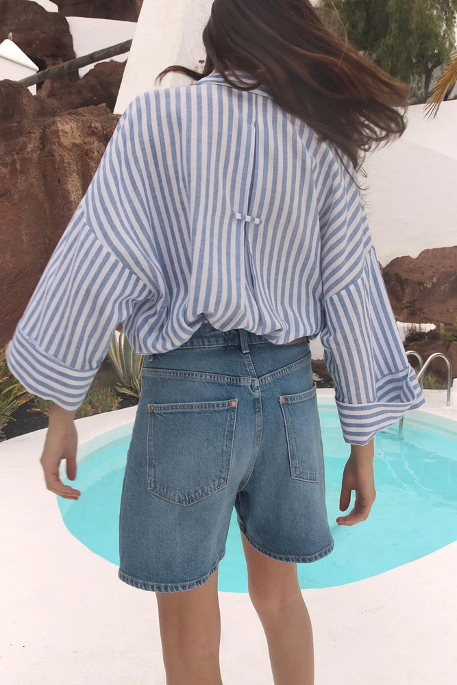 WIDE SLEEVE LINEN SHIRT