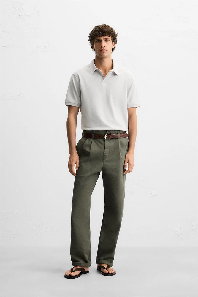 BASIC TEXTURED POLO SHIRT
