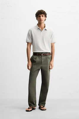 BASIC TEXTURED POLO SHIRT