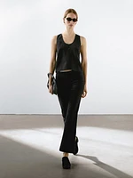 Flared trousers with waist detail