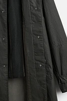 WAXED TRENCH COAT WITH CONTRAST COLLAR