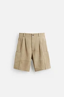 SUEDE CARGO SHORTS
