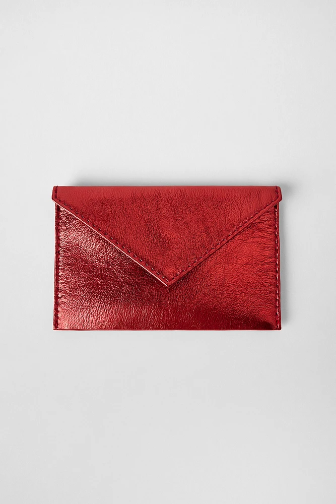 PORTEFEUILLE DOUBLE EFFET MÉTALLISÉ CUIR KATE MOSS X ZARA