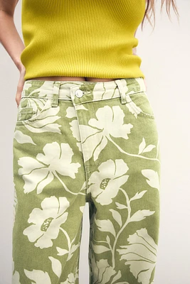 JEAN Z1975 DROIT TAILLE HAUTE LONGUEUR COMPLÈTE IMPRIMÉ