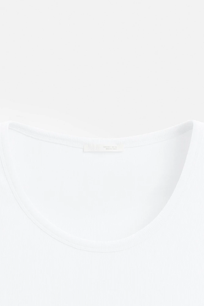 T-SHIRT DÉBARDEUR BASIQUE CÔTELÉ