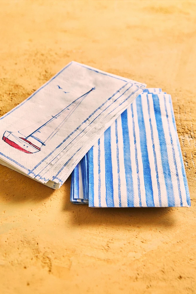 LOT SERVIETTES DE TABLE PAPIER BATEAU (30 UNITÉS)