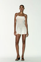 GODET LACE MINI DRESS