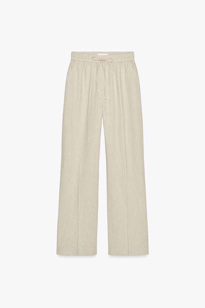 PANTALON DROIT AVEC LIN