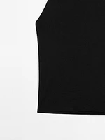 Halter top with tied neck detail