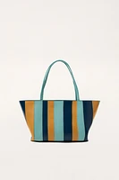 LIMITED EDITION STRIPED LEATHER SHOPPER