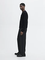 Merino wool V-neck knit cardigan
